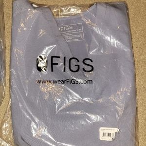 Figs Vapor Space Blue Medium Casma Scrub Top New